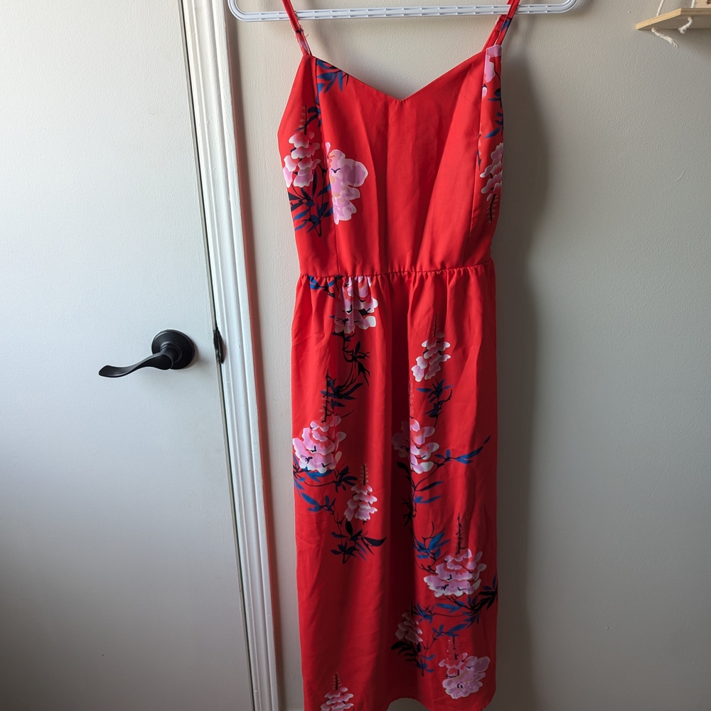 Floral Red Maxi Dress